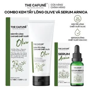 Ảnh đại diện CB100 - Combo Kem Tẩy Lông Olive và Serum Arnica The Cafuné dùng được cho bikini, chân, tay, nách 100ml Nữ Waxing