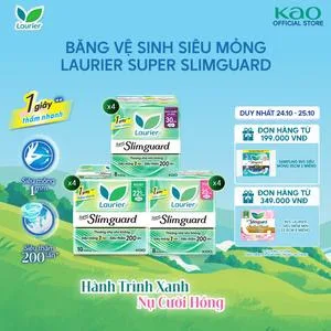 Ảnh đại diện Combo 4 Gói Băng Vệ Sinh Laurier Siêu Mỏng Bảo Vệ 1Mm Nữ Women