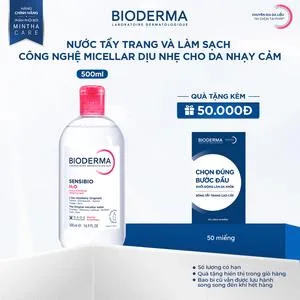 Ảnh đại diện Dung dịch làm sạch và tẩy trang công nghệ Micellar cho da thường và da nhạy cảm Bioderma Sensibio H2O - 500ml