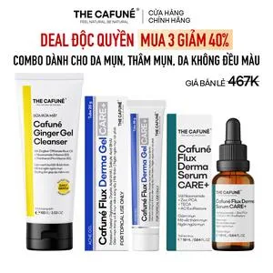 Ảnh đại diện Combo Gel Chấm Mụn, Sữa Rửa Mặt, Kem Dưỡng Ẩm The Cafuné Dành Cho Da Mụn 120gram Skincare Chăm Sóc Da