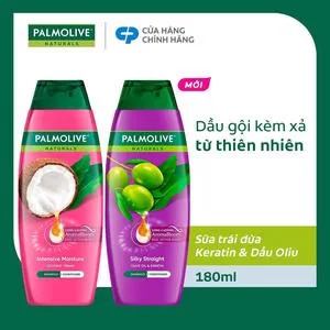 Ảnh đại diện Dầu gội Palmolive kèm dầu xả chiết xuất thiên nhiên chăm sóc tóc và dưỡng tóc bồng bềnh 180ml phù hợp cho Nữ và nam