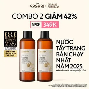 Ảnh đại diện combo 2 bigsize - nước tẩy trang bí đao cocoon tẩy sạch makeup & giảm dầu 500ml