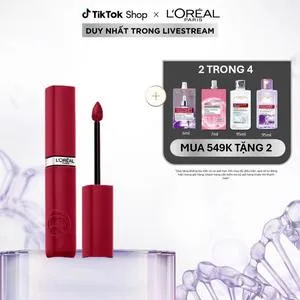 Ảnh đại diện SON KEM LÌ KENDALL NHẸ MÔI, LÂU TRÔI, CHUẨN MÀU CĂNG MƯỚT L’OREAL PARIS INFALLIBLE MATTE RESISTANCE 5ML