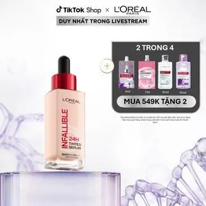 Ảnh đại diện Kem nền dạng serum 24h căng mướt, tự nhiên L'Oreal Paris Infallible 24H Tinted Serum (1% Hyaluronic Acid) 30ml