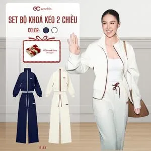 Ảnh đại diện Set Bộ Khoá Kéo Hai Chiều ECOCHIC Áo Khoá Kéo 2 Chiều Phối Quần Suông Dài Chất Liệu Cao Cấp Chính Hãng Set Bộ Marian B182
