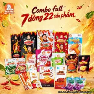 Ảnh đại diện COMBO 7 DÒNG 22 SẢN PHẨM: gồm 22 sản phẩm tổng hợp bim bim, snack ướt và chân gà của Ăn cùng Bà Tuyết M81