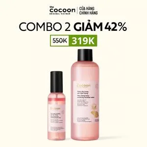 Ảnh đại diện COMBO Tinh chất xịt dưỡng sen Hậu Giang giúp cấp ẩm sâu cân bằng hệ vi sinh & căng bóng tự nhiên cho da rất nhạy cảm Cocoon 100ml + Bigsize Nước tẩy trang sen Hậu Giang 500ml