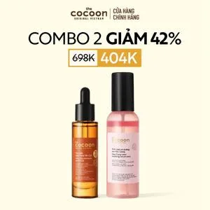 Ảnh đại diện COMBO Tinh chất xịt dưỡng sen Hậu Giang giúp cấp ẩm sâu cân bằng hệ vi sinh & căng bóng tự nhiên cho da rất nhạy cảm Cocoon 100ml + Tinh chất (serum) nghệ Hưng Yên C22 - 22% Vitamin C 30ml